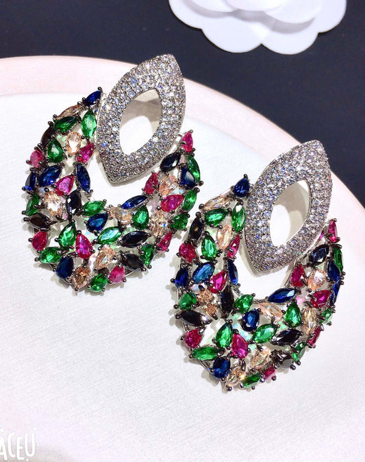 أقراط بوهيمية فاخرة كبيرة الحجم - أقراط متدلية على الطراز العرقي القديم 