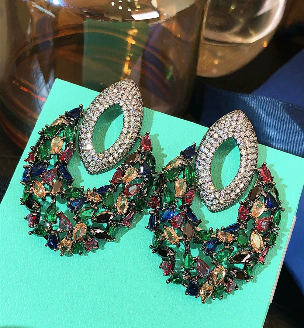 أقراط بوهيمية فاخرة كبيرة الحجم - أقراط متدلية على الطراز العرقي القديم 